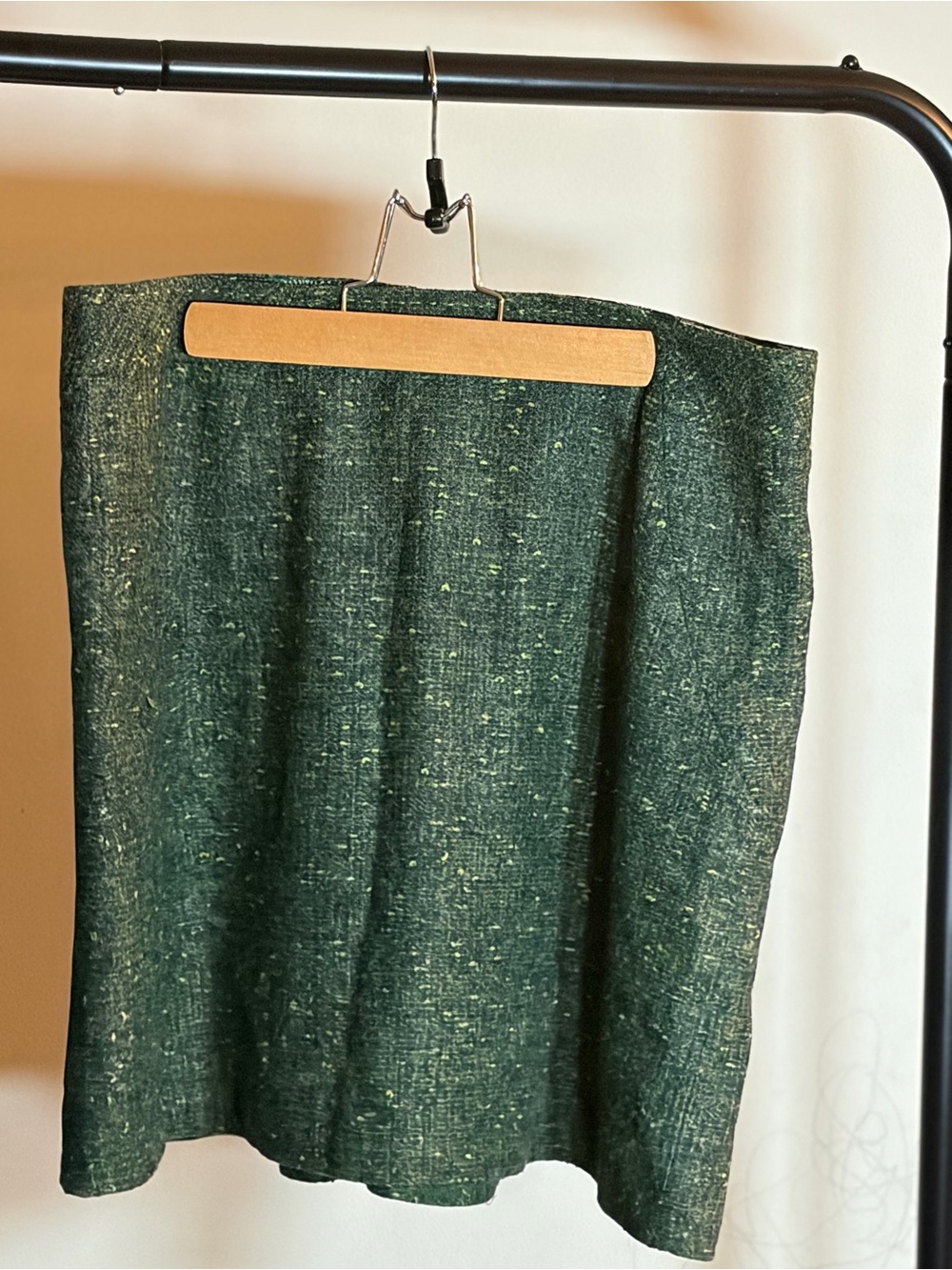 Green Wool Skirt Size 10 Elie Tahari Lined Dark Academia Dark Romance
